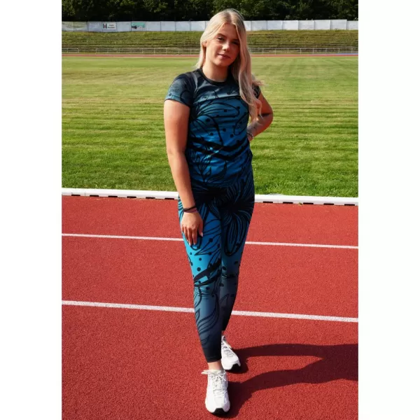  Dámske dlhé funkčné legíny premium ALTISPORT VOJ/ALW045LEG01 EMERALD/ČIERNA 