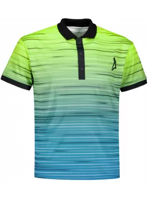 Pánske funkčné tričko s golierom premium ALTISPORT VOJ/ALM031TR05 NEON YELLOW/PETROLEJOVÁ