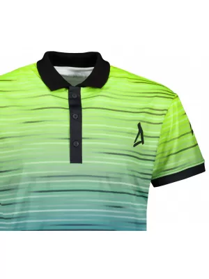Pánske funkčné tričko s golierom premium ALTISPORT VOJ/ALM031TR05 NEON YELLOW/PETROLEJOVÁ