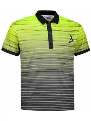 Pánske funkčné tričko s golierom premium ALTISPORT VOJ/ALM031TR05 ČIERNA/NEON YELLOW