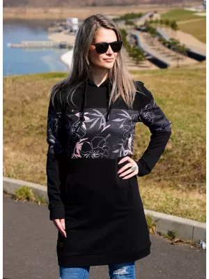 Predĺžená mikina dámy ALTISPORT ELIZA ČIERNY