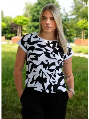 Tričko KIXMI UDIA ČIERNA/BIELA