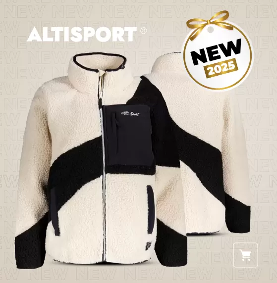 Dámska fleecová mikina ALTISPORT GERI ČIERNA/BÉŽOVÁ